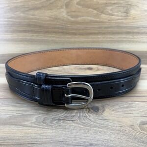 DON HUME Duty Belt 30 Black Leather 2.25 in Oklahoma USA Made
